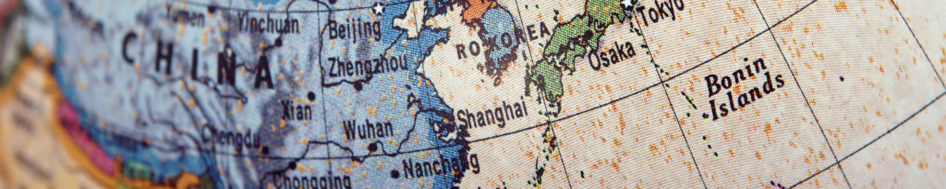 Map detail showing the eastern coast of Asia and surrounding areas.