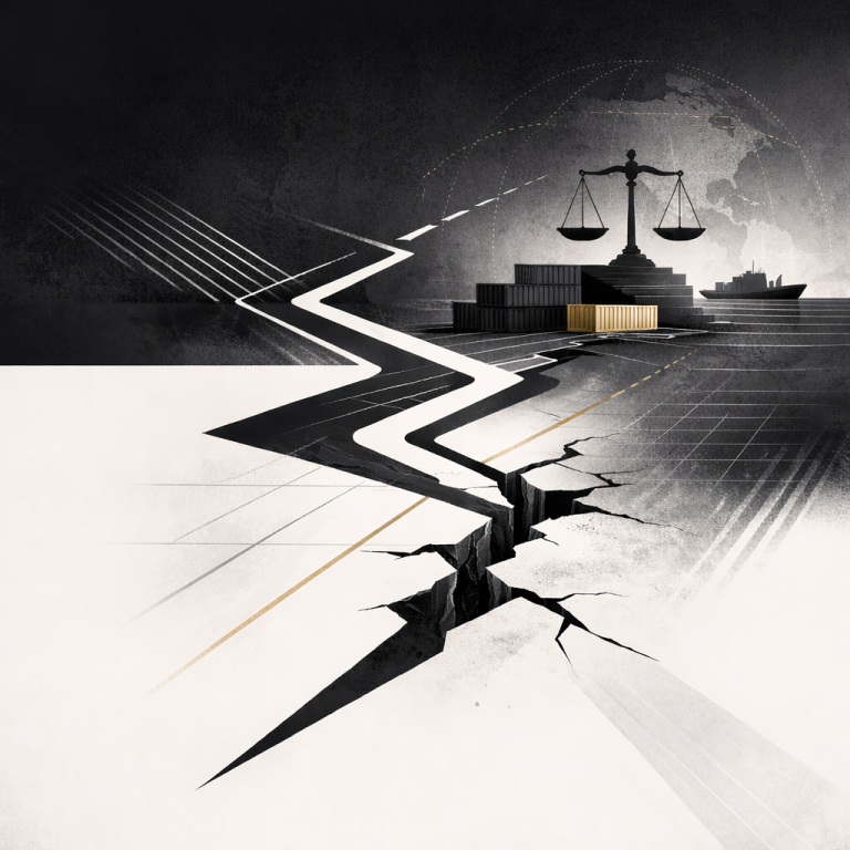 Drone above an oil rig and a tractor near storage containers in an industrial setting.