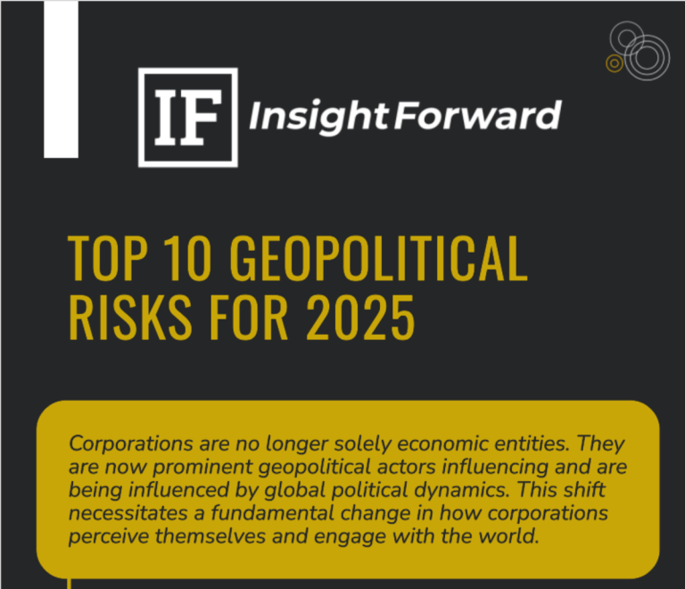 Top 10 geopolitical risks for 2025, highlighting corporate influence on global dynamics.