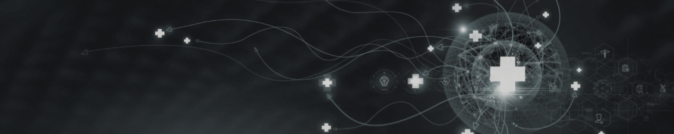 Abstract network design with glowing nodes and interconnected lines on a dark background.